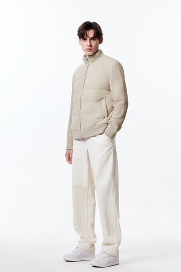 拼接彈力羽絨外套