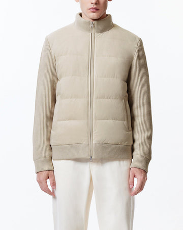 拼接彈力羽絨外套