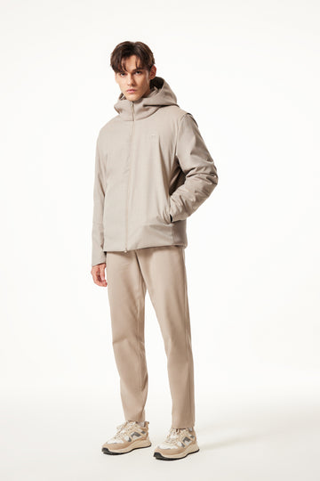 拼接防潑水羽絨外套