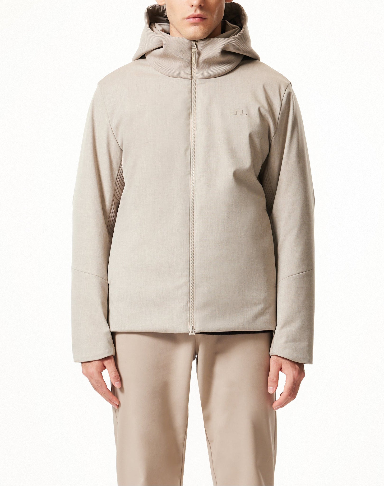 拼接防潑水羽絨外套