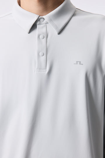 冰絲拼接長袖Polo