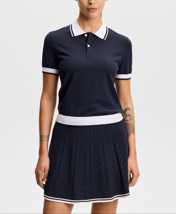 針織鏤空緹花Polo