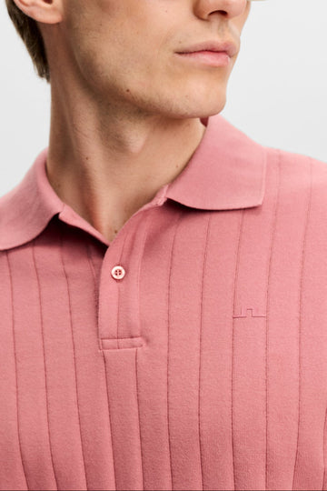 直條坑紋短袖Polo