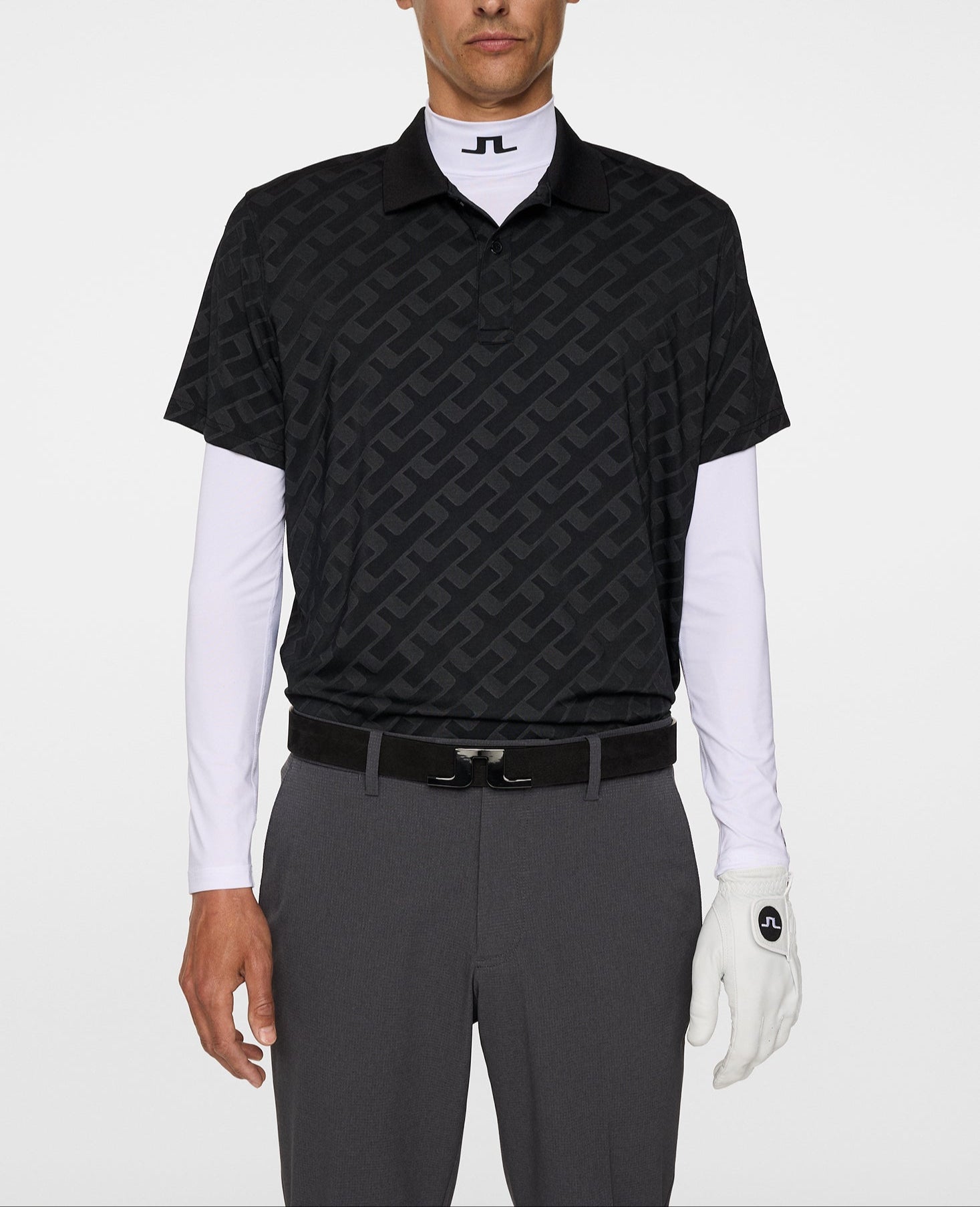 幾何橋型緹花Polo