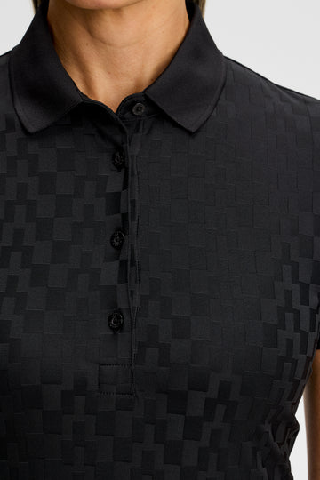 橋型幾何立體緹花Polo