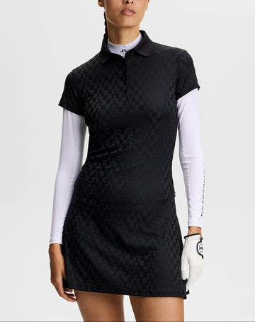 橋型幾何立體緹花洋裝